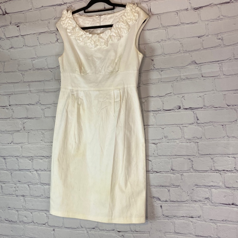 London Times White scoop neck dress